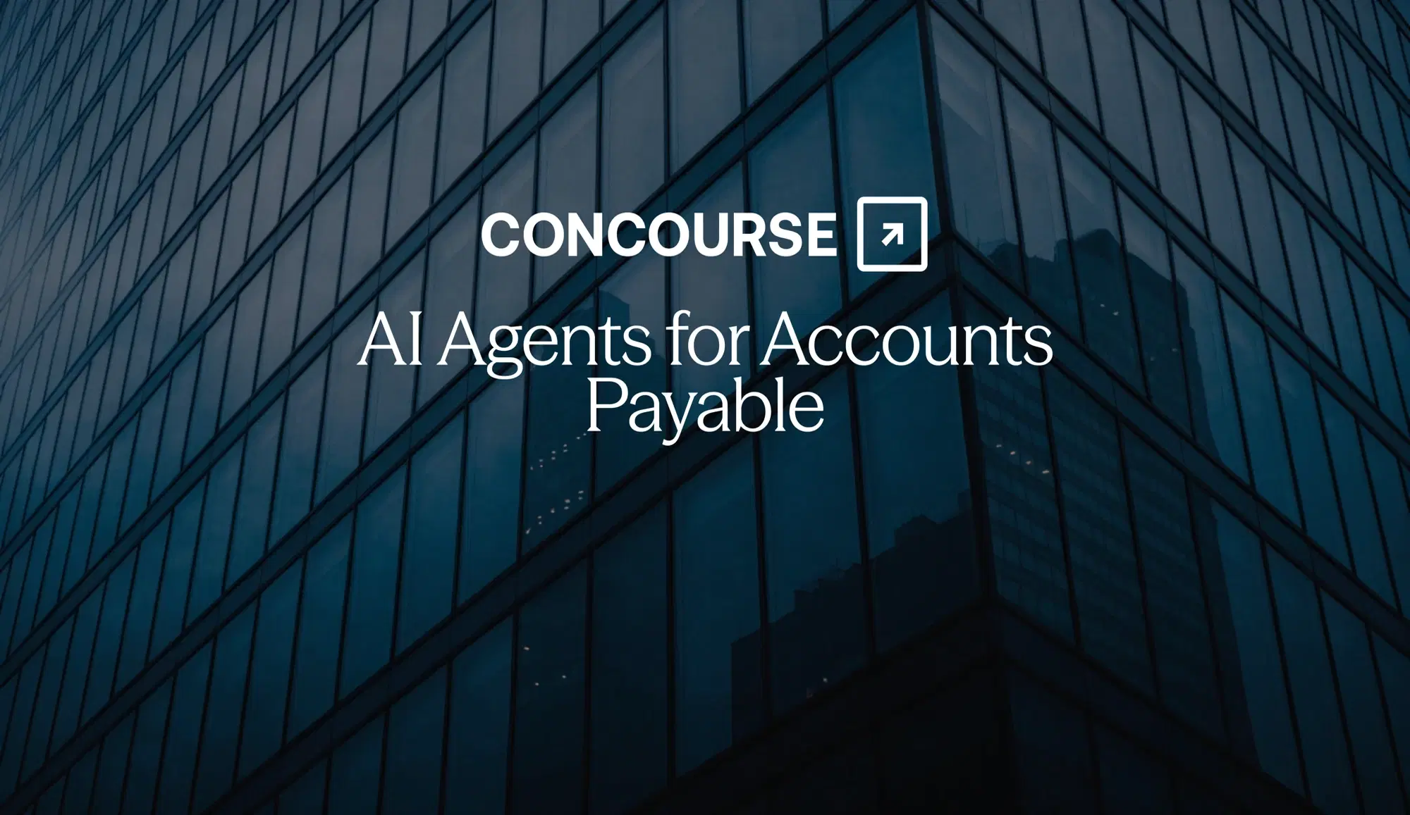 Concourse "AI for Accounts Payable" cover graphic: the Concourse wordmark and title in white on a dark background.