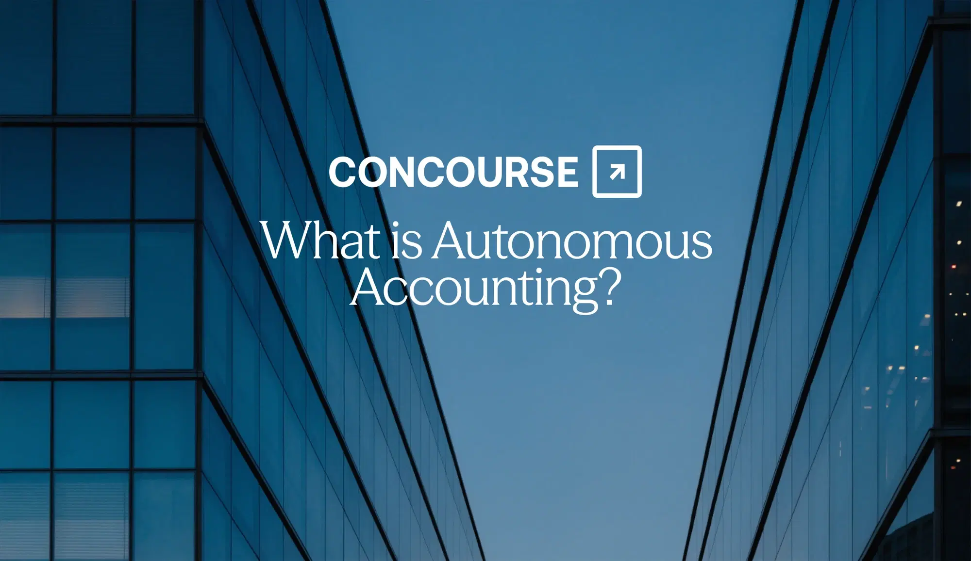 Concourse "Autonomous Accounting" cover graphic: the Concourse wordmark and title in white on a dark background.
