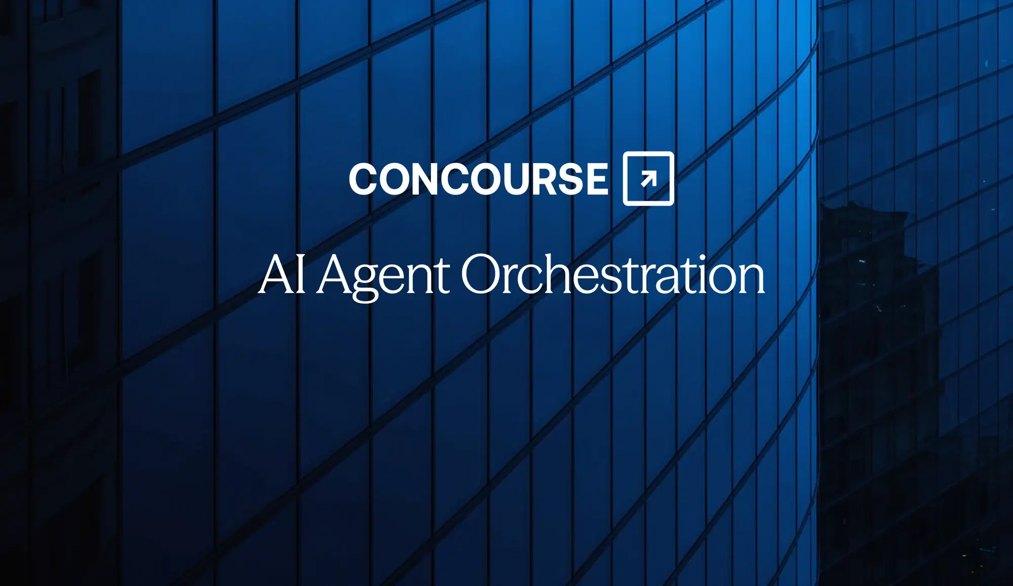 Concourse "AI Agent Orchestration" cover graphic: the Concourse wordmark and title in white on a dark background.