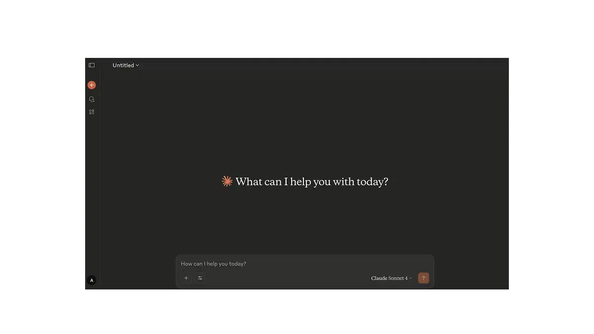 Screenshot of the Claude AI interface with the prompt “What can I help you with today?” displayed on a dark background.