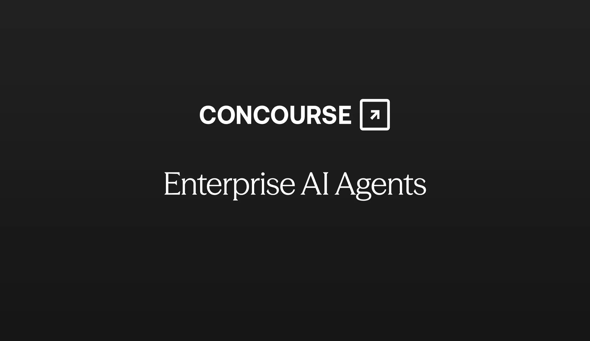 Concourse "Enterprise AI Agents" cover graphic: the Concourse wordmark and title in white on a dark background.
