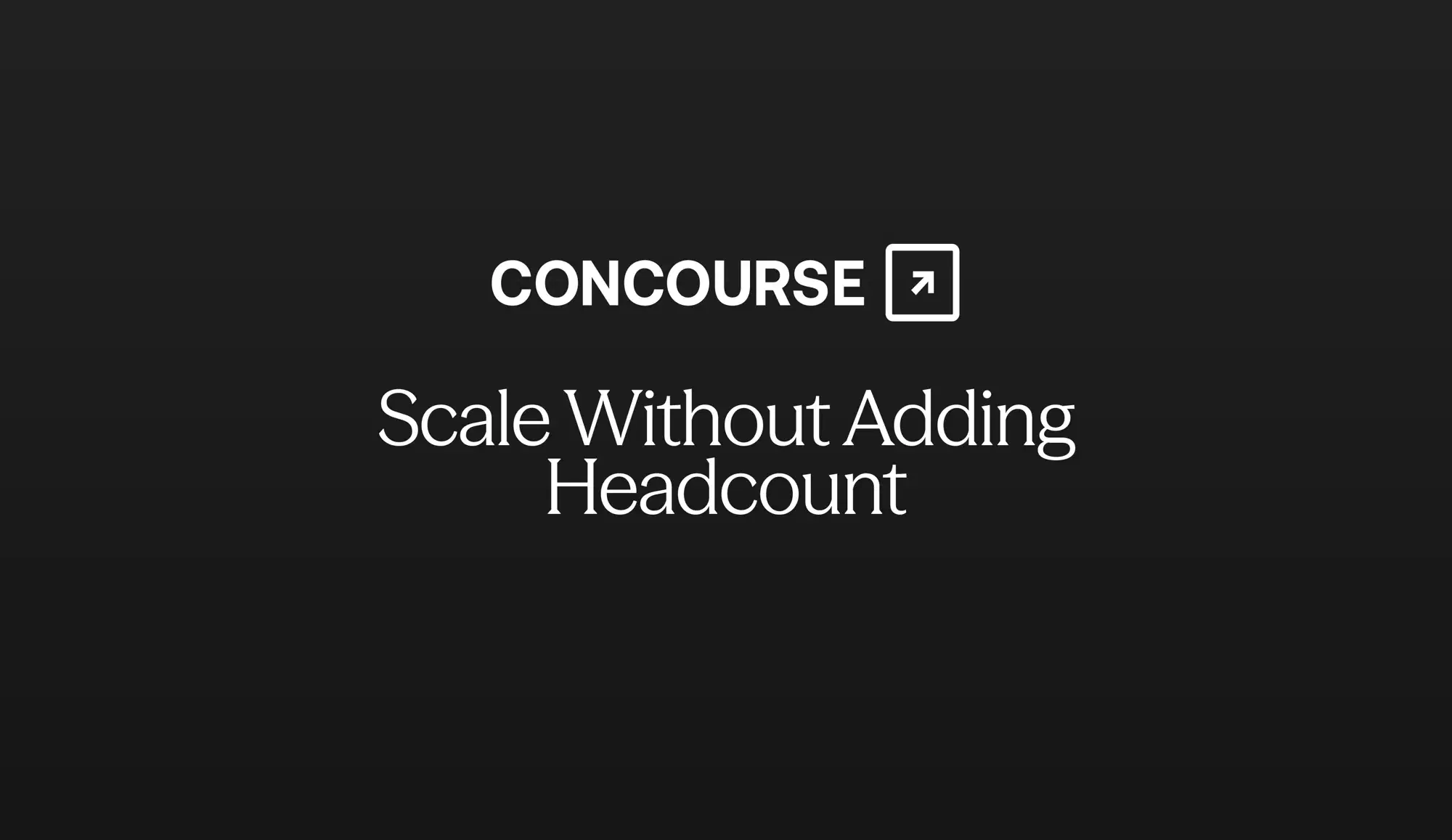 Concourse "How Finance Teams Scale Without Adding Headcount" cover graphic: the Concourse wordmark and title in white on a dark background.